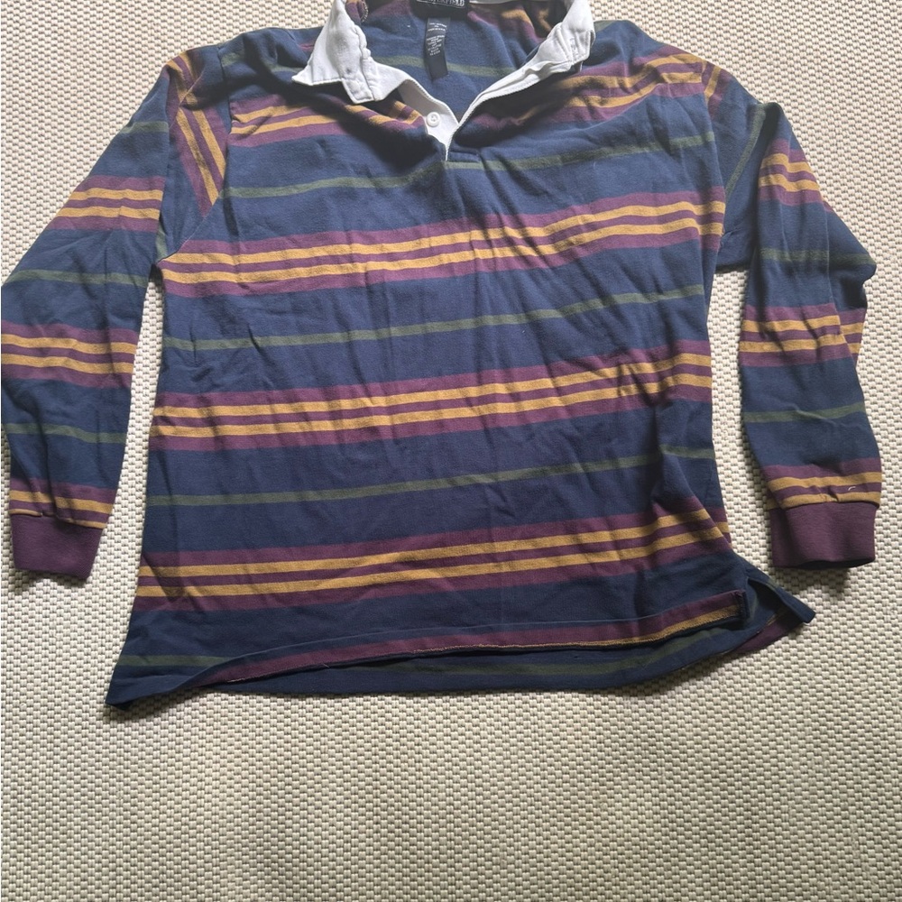 Striped Long Sleeve Polo Shirt